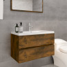 Mueble de baño con lavabo madera contrachapada roble ahumado 1