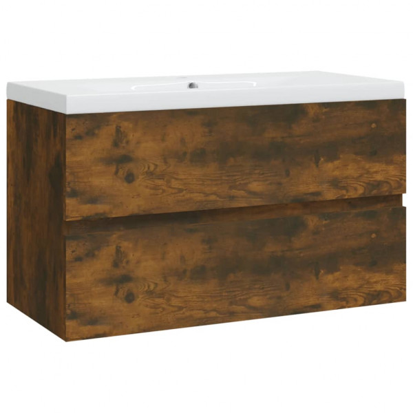 Mueble de baño con lavabo madera contrachapada roble ahumado M 2