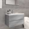 Mueble de baño con lavabo madera contrachapada gris Sonoma 1