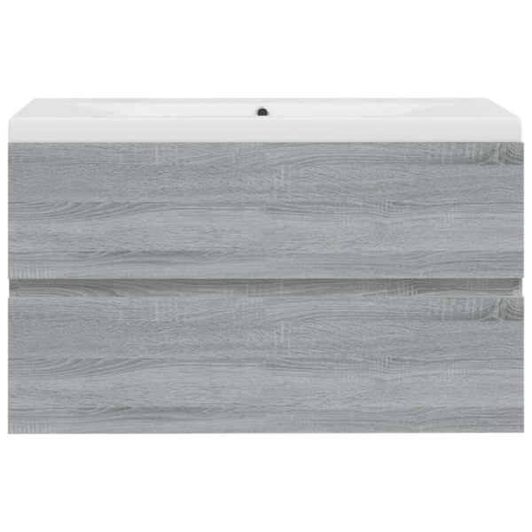 Mueble de baño con lavabo madera contrachapada gris Sonoma M 3