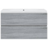 Mueble de baño con lavabo madera contrachapada gris Sonoma 3