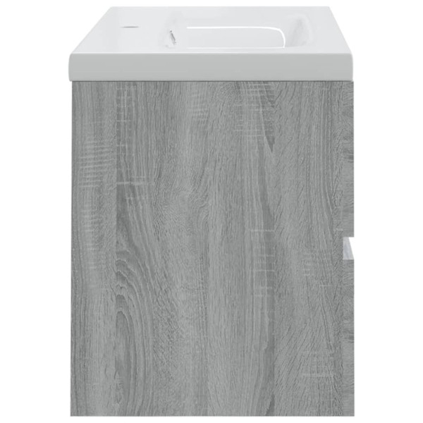 Mueble de baño con lavabo madera contrachapada gris Sonoma M 4