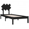 Estrutura cama pequena solteiro 75x190 cm madeira maciça preto 4