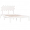 Estructura cama pequeña doble madera maciza blanco 120x190 cm 4
