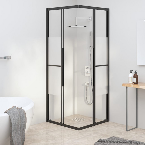 Cabine de duche ESG semiopaco 80x80x180 cm preto M 3
