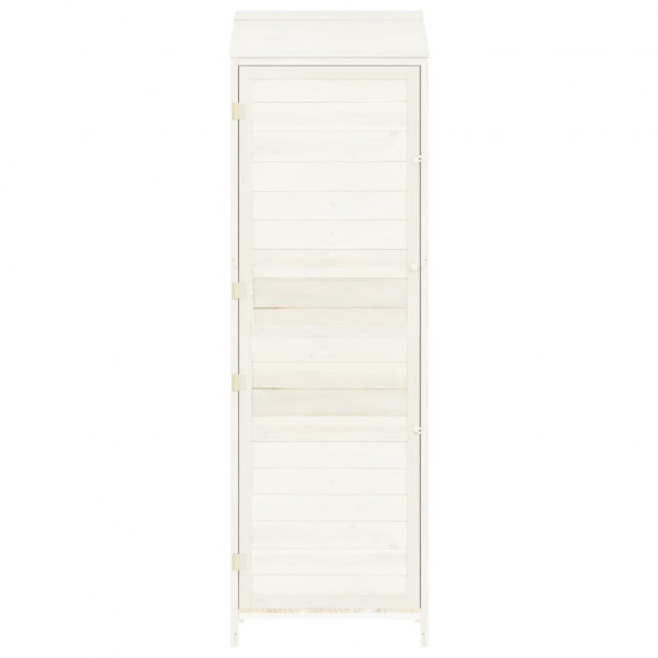 Abrigo de jardim 55x52x174.5 cm madeira de abeto maciça branco M 4