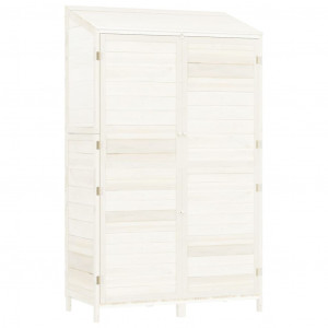 Abrigo de jardim 102x52x174.5 cm madeira de abeto maciça branco H