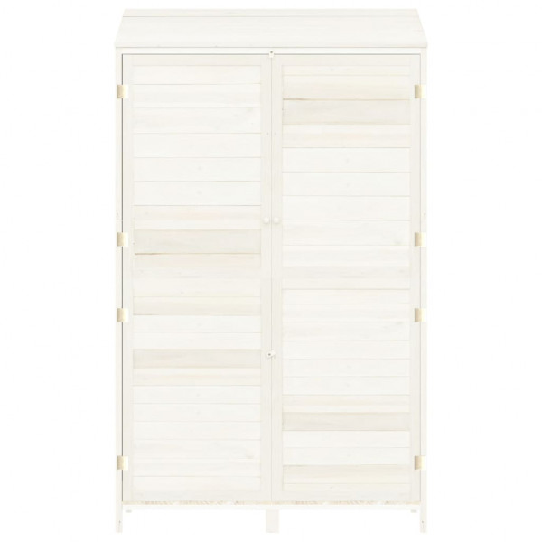 Abrigo de jardim 102x52x174.5 cm madeira de abeto maciça branco M 4