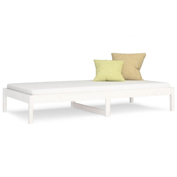 Sofá cama madera maciza de pino blanco 90x200 cm M 2