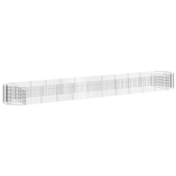 Canteiro elevado/cesto gabião 600x100x50 cm ferro galvanizado M 2