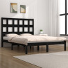 Estructura de cama de madera maciza de pino negro 200x200 cm 1