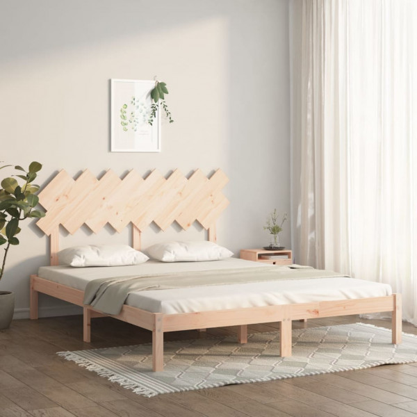 Estructura de cama de madera maciza de pino 160x200 cm D