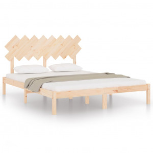 Estructura de cama de madera maciza de pino 160x200 cm H
