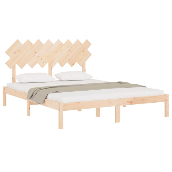Estructura de cama de madera maciza de pino 160x200 cm M 3