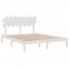 Estructura de cama de madera maciza de pino blanca 160x200 cm 4