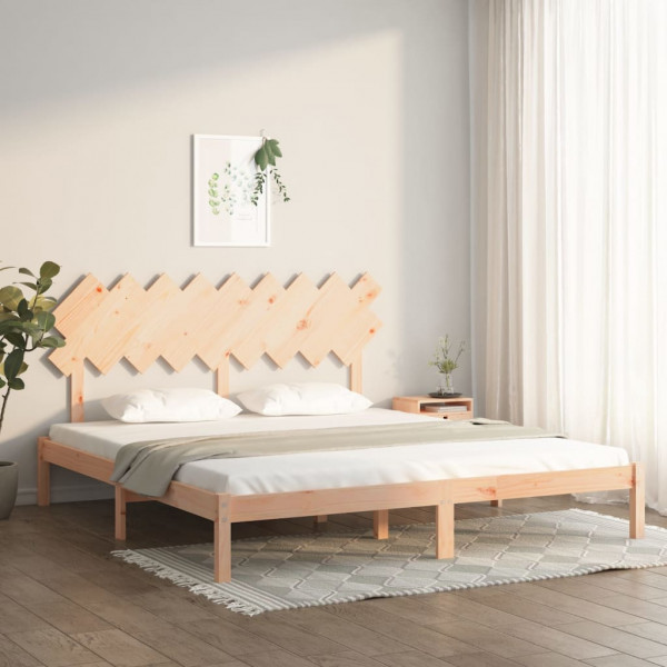 Estructura de cama madera maciza Super King 180x200 cm D