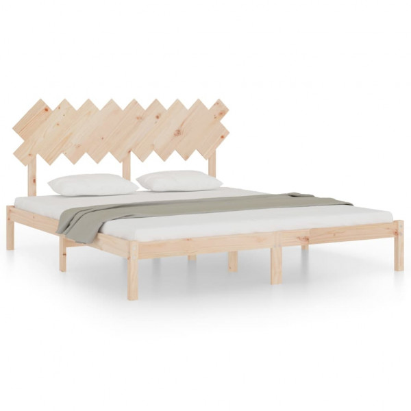 Estrutura de cama 180x200 cm super king madeira maciça M 2
