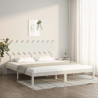 Estrutura de cama super king 180x200 cm madeira maciça branco 1
