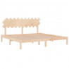 Estructura de cama de madera maciza 200x200 cm 4