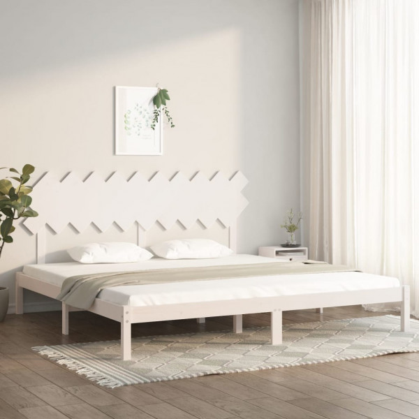 Estructura de cama madera maciza blanco 200x200 cm D