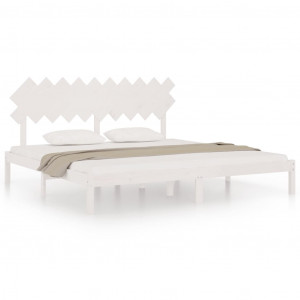 Estrutura de cama 200x200 cm branco madeira maciça H