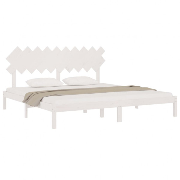 Estructura de cama madera maciza blanco 200x200 cm M 3