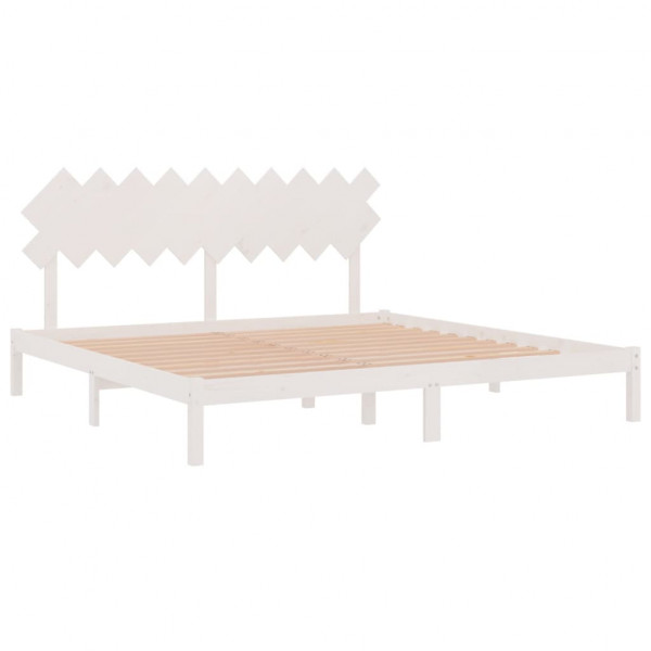Estructura de cama madera maciza blanco 200x200 cm M 4