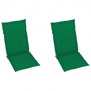 Almofadões para cadeiras altas de jardim 2 pcs tecido verde H