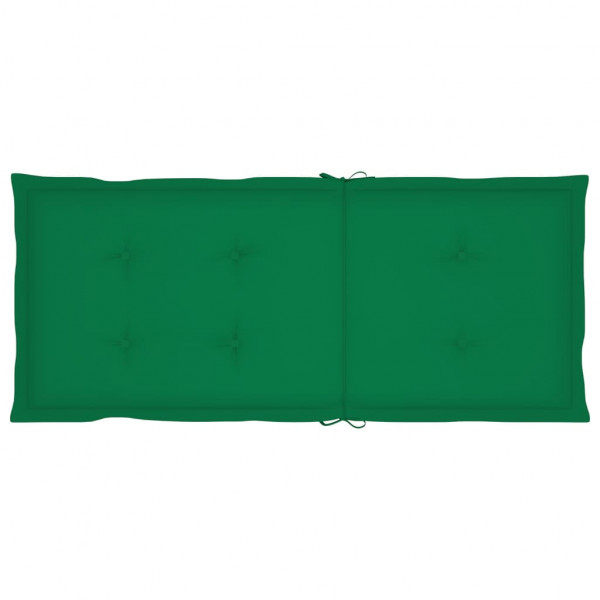 Cojín silla de jardín respaldo alto 2 uds tela verde 120x50x3cm M 5