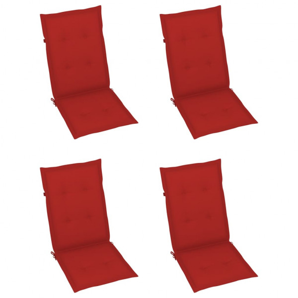 Almofadões para cadeiras altas de jardim 4 pcs tecido vermelho M 2