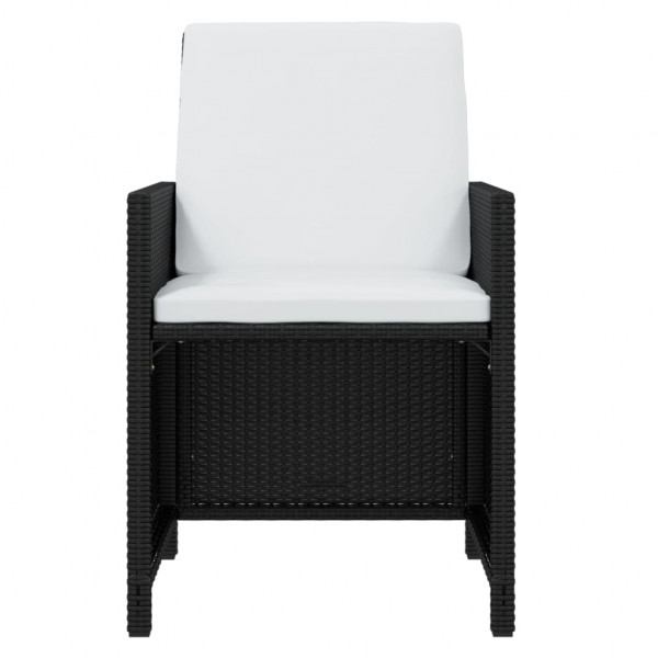 Set de comedor jardín 9 pzas con cojines ratán sintético negro M 5
