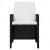 Set de comedor jardín 9 pzas con cojines ratán sintético negro 5