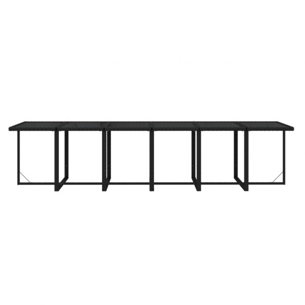 Set comedor de jardín 13 pzas con cojines ratán sintético negro M 5