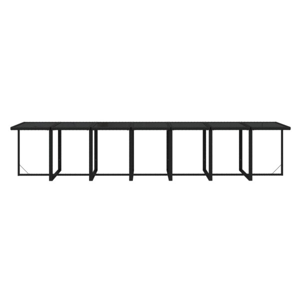 Set comedor de jardín 15 pzas con cojines ratán sintético negro M 4
