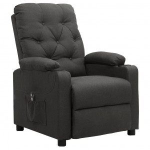 Sillón reclinable eléctrico de tela gris oscuro H