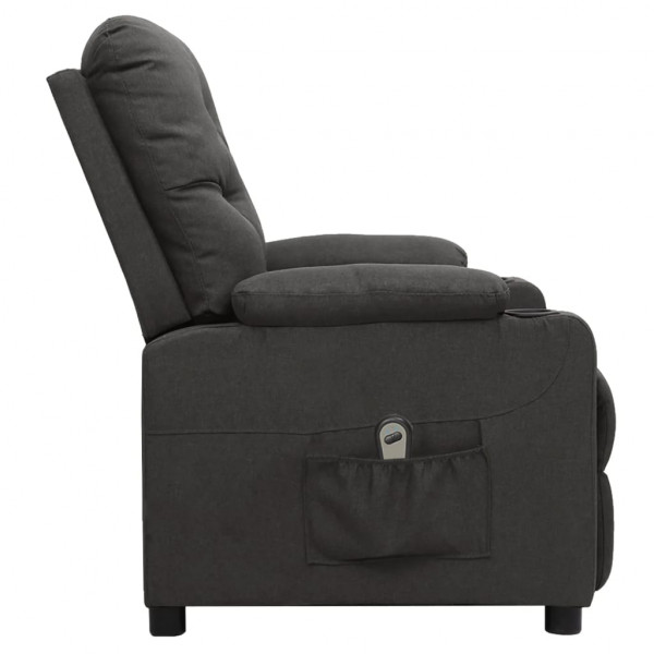 Sillón reclinable eléctrico de tela gris oscuro M 4