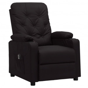 Sillón reclinable eléctrico de cuero sintético negro H
