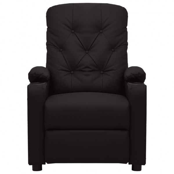Sillón reclinable eléctrico de cuero sintético negro M 3