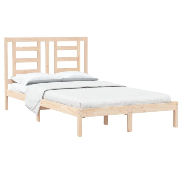 Estructura de cama madera maciza 120x190 cm M 3