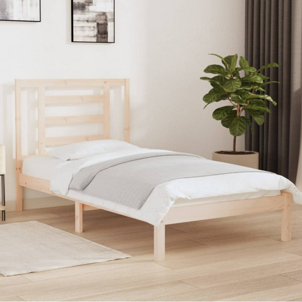 Estructura de cama de madera maciza de pino 90x200 cm D