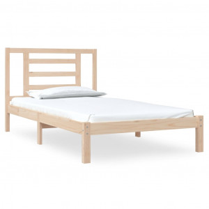 Estructura de cama de madera maciza de pino 90x200 cm H