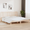 Estructura de cama de madera maciza de pino 200x200 cm 1