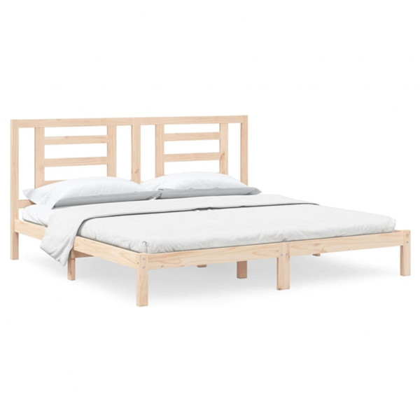 Estructura de cama de madera maciza de pino 200x200 cm M 2