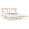 Estructura de cama de madera maciza de pino 200x200 cm 2
