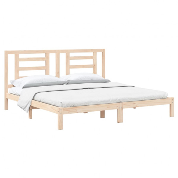 Estructura de cama de madera maciza de pino 200x200 cm M 3