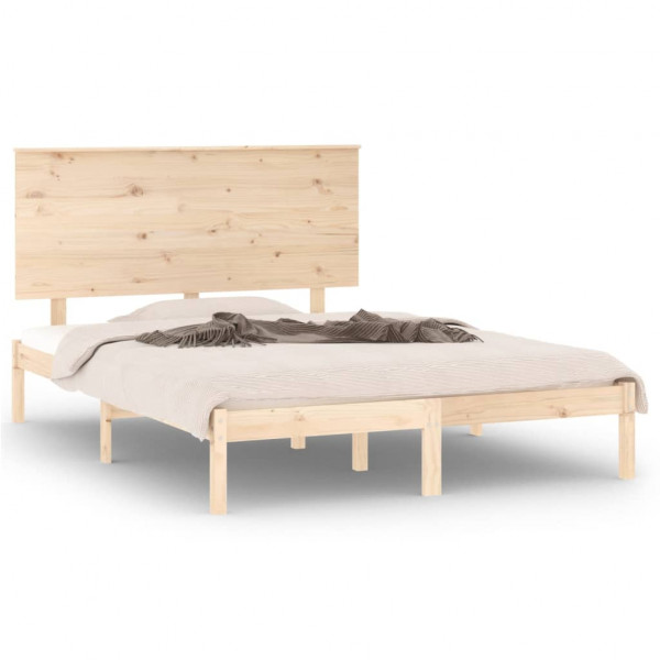 Estructura de cama madera maciza de pino 140x200 cm M 2