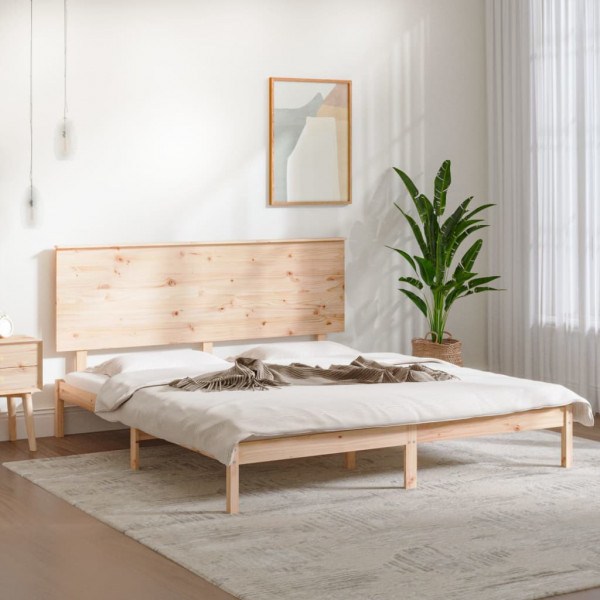 Estructura de cama madera maciza Super King 180x200 cm D