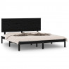 Estructura de cama de madera maciza de pino negro 200x200 cm 2