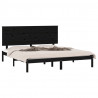 Estructura de cama de madera maciza de pino negro 200x200 cm 3