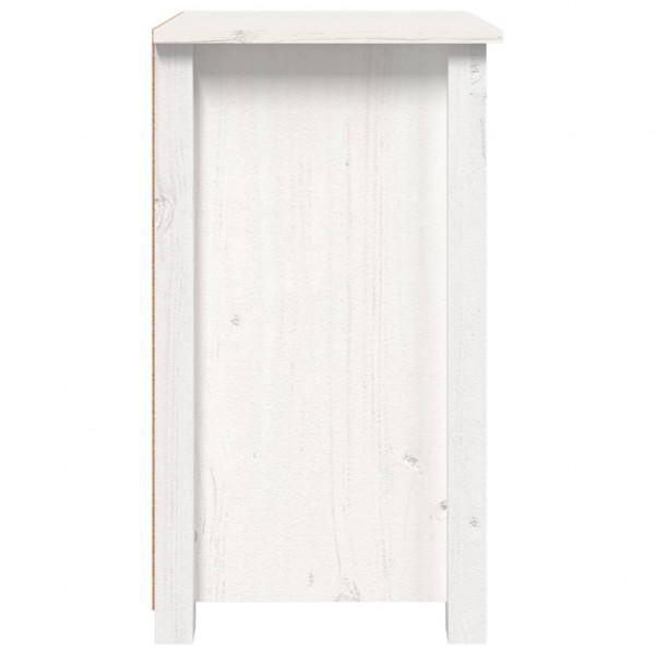 Mesa de cabeceira 40x35x61.5 cm madeira de pinho maciça branco M 4